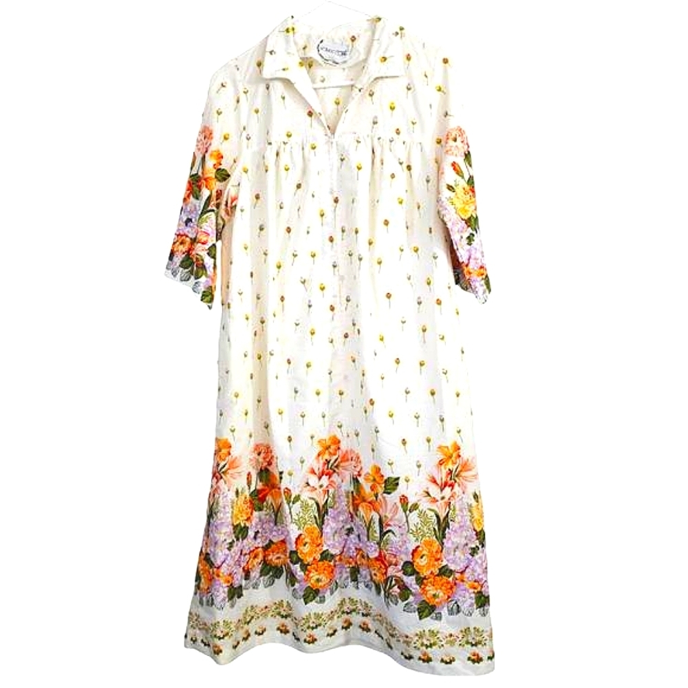 Vintage Models Coat Womens Housecoat Nightgown Pajamas 12 Relaxed Lounge‎ Tulips